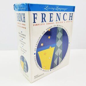 French Living Language Course 3 CD Box Set w/ Dictionary & Manual Sealed
